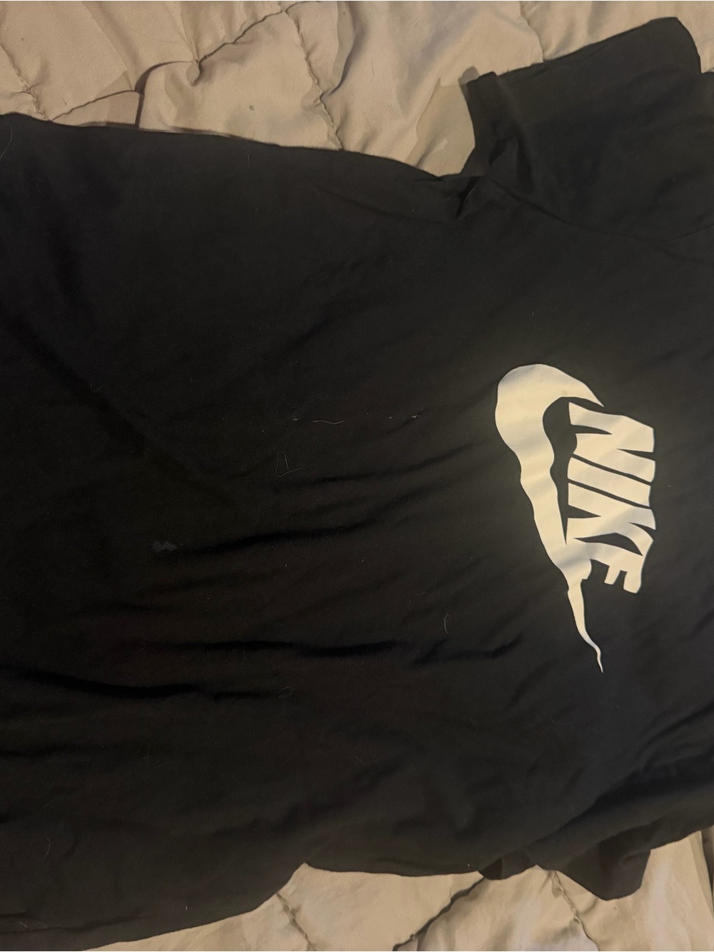 Nike Black Short Sleeve Tee with White Swoosh Logo
